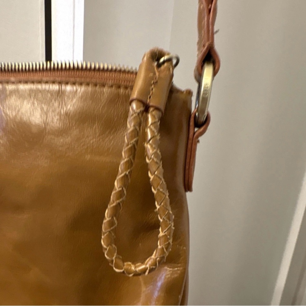 HOBO Cognac Leather Lasso Hobo Crossbody or Shoulder Bag with Braided Strap - Picture 6 of 9